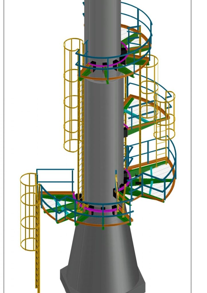 Circular Platform & Ladder Design by Pioneering CAD Drafting Engineering Consultancy